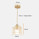Lampe suspendue industrielle moderne or noir filament apparent ampoule métal structure géométrique
