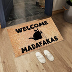 tapis d'entrée texturé imprimé marron clair imperméable résistant décoloration adhésif moderne humoristique