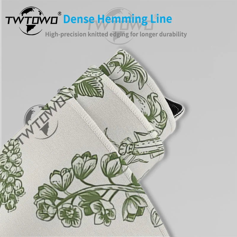 tapis souris lapin vert fleurs graphique adhésif grande taille gamer blanc naturel