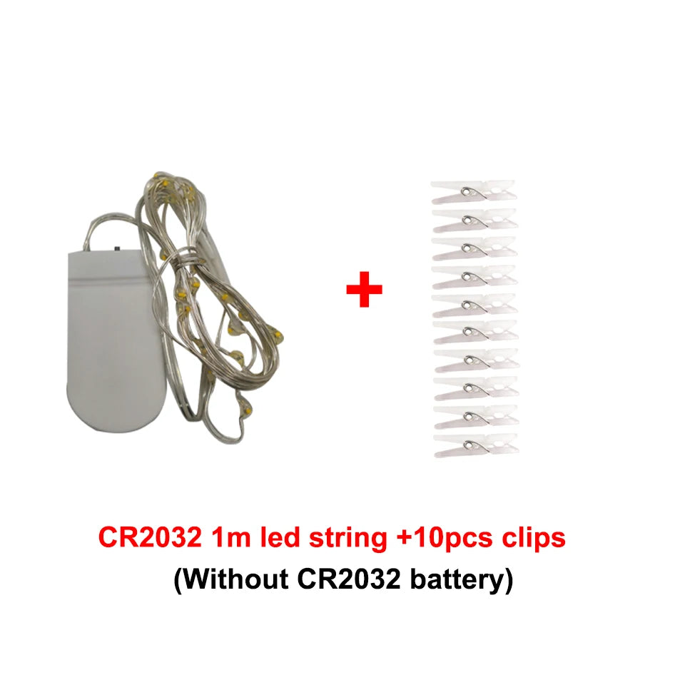 guirlande lumineuse led 10m clips moderne décoration blanc doré 50led usb batterie AA