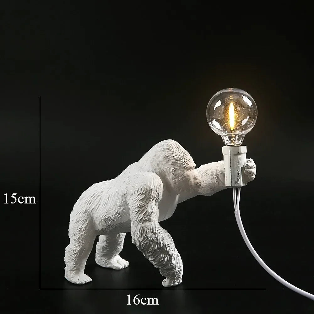 lampe poser gorille bronze noir blanc décoration intérieure moderne ampoules led câbles électriques certifiées