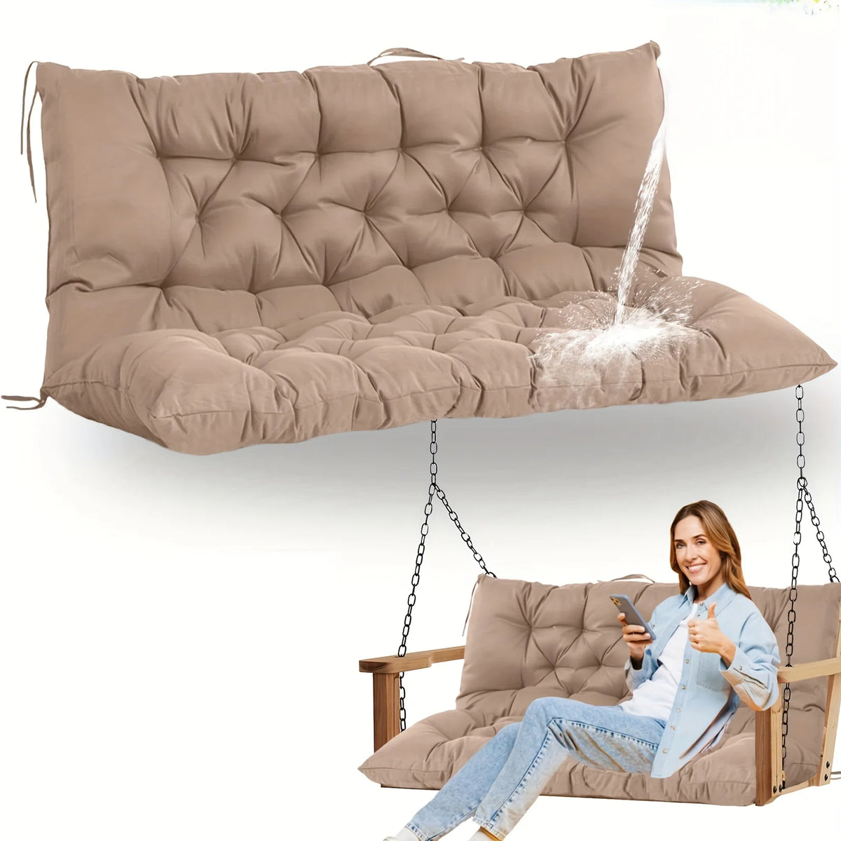 coussin balançoire imperméable bleu marine tufté moderne chaînes métalliques 120cm 100cm hand wash only
