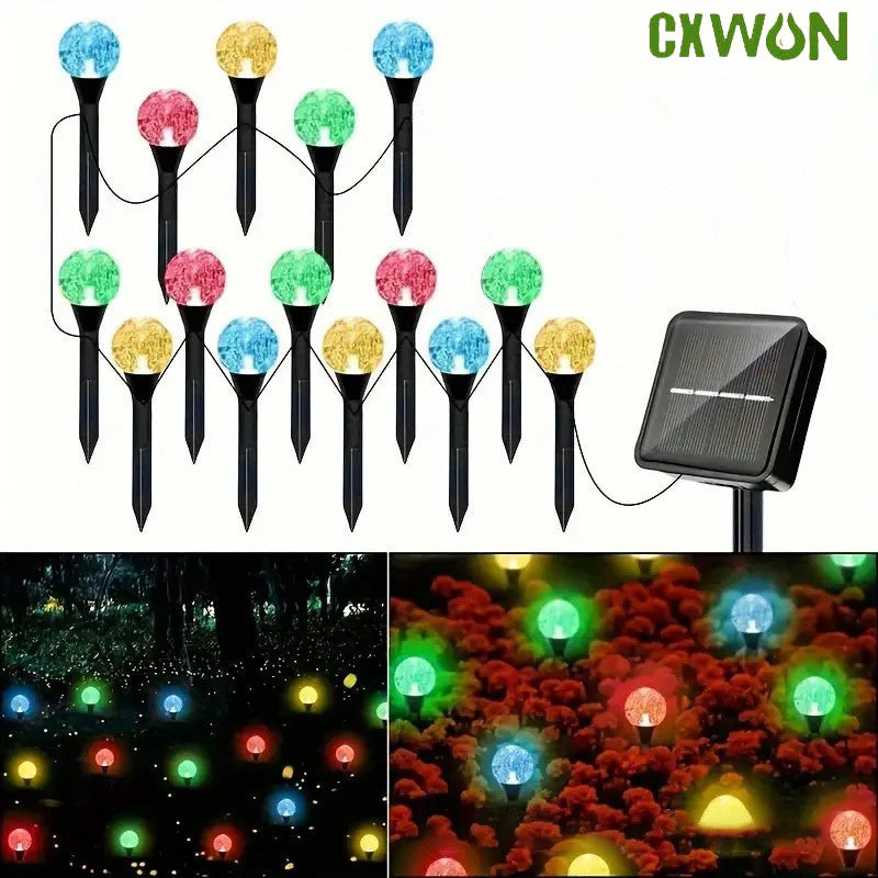 guirlande lumineuse solaire multicolore translucides moderne extérieure ip65 led 5mètres