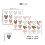stickers muraux coeurs beige rose gris brun modernes adhésifs chambre enfants fonds écran