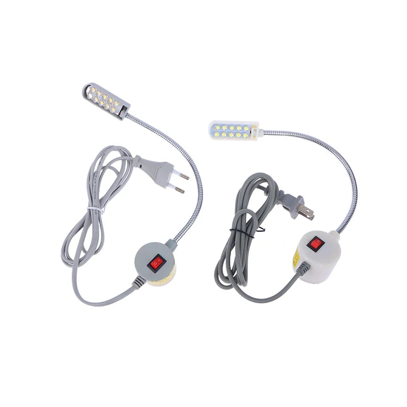 lampe flexible réglable industrielle 360 gris blanc moderne interrupteur câble électrique