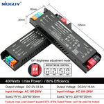 transformateur alimentation led 12v 24v 60w 100w 200w 300w 400w noir industriel adjustable