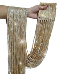 rideau doré strass argenté moderne élégant salon polyester 200x100cm
