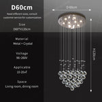 suspension lumineuse moderne cristal transparente argentée led 90 260v