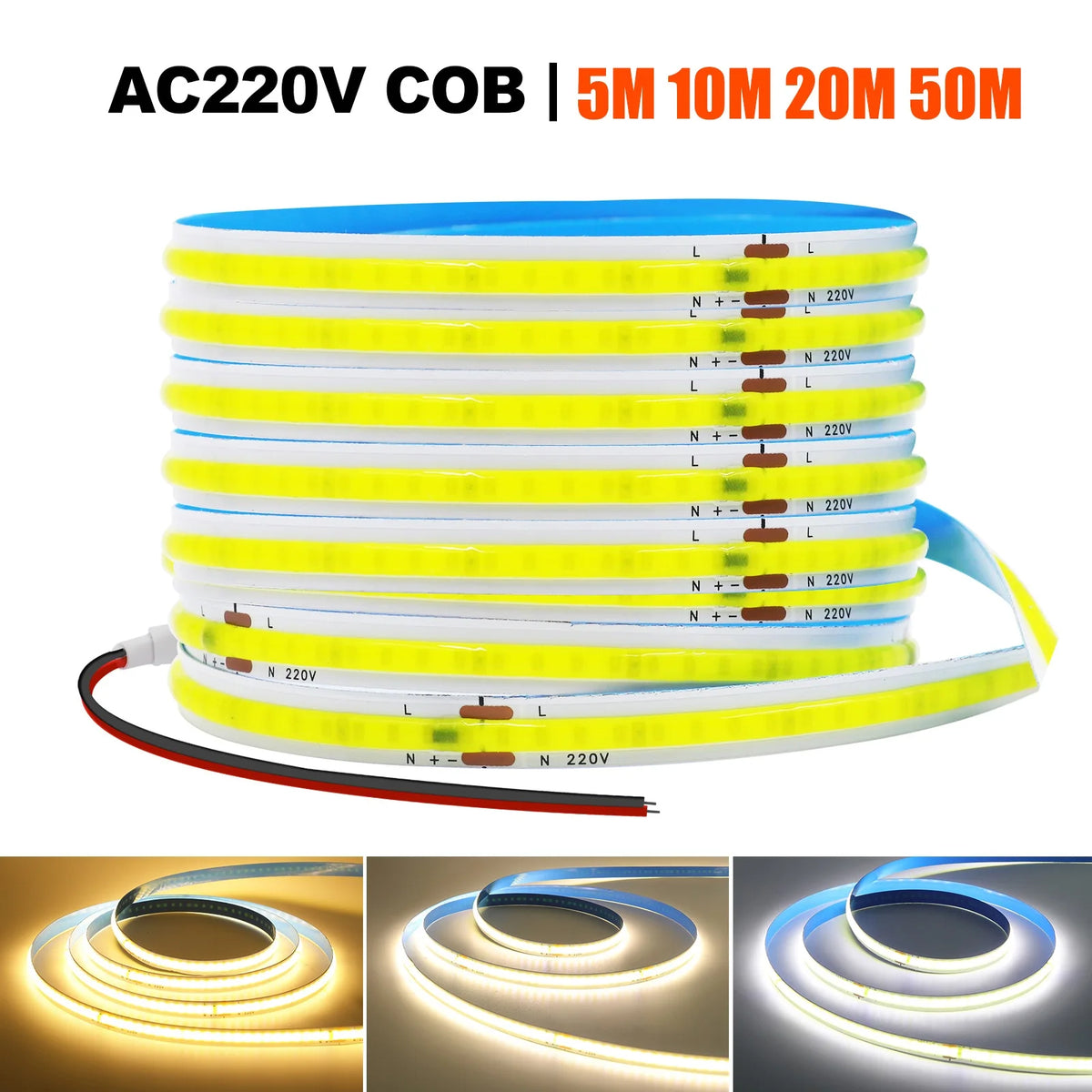 ruban led cob jaune bleu 3000k 4000k 6000k 240leds adhésif moderne chambre