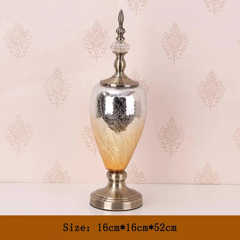 vases décoratifs bleu doré texture miroir opacité classique base solide