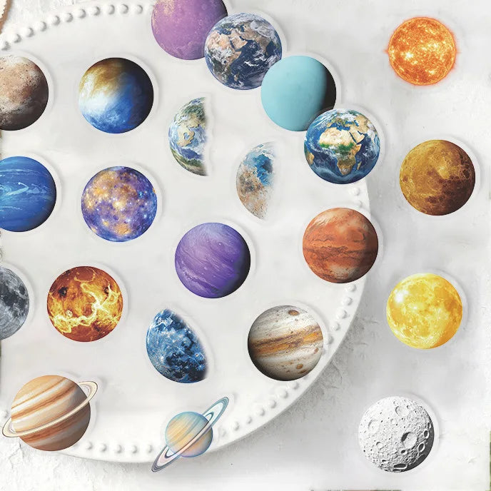 autocollants planètes système solaire éducatifs astronomie espace enfants teens journaling scrapbooking 50 pièces réutilisables