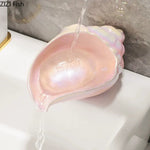 support savon coquillage iridescent or argent rose pâle moderne décoratif casa française respectueux environnement