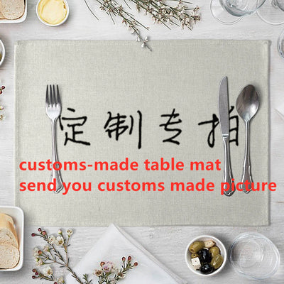 Set de table rectangulaire personnalisable en polyester sur table à manger