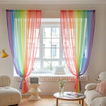 rideaux transparents arc ciel violet bleu vert jaune orange rouge légers modernes chambre coucher