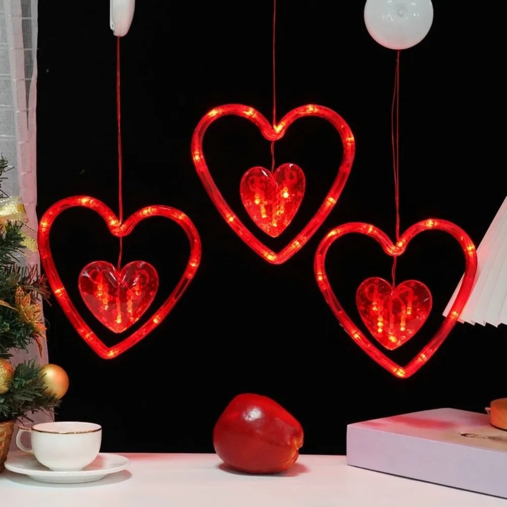 guirlande lumineuse coeur rose leds brillantes moderne mariage anniversaire déco festive
