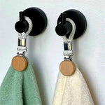 porte serviettes moderne rustique clips métalliques cordon tressé boutons bois gris noir blanc tissu