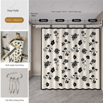 rideau pliable gris moderne floral opaque ventouse ajustementoutil