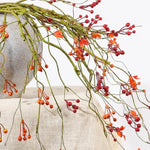 décoration intérieure branche artificielle feuilles automne baies rouges vert ornement hiver naturel rustic maison