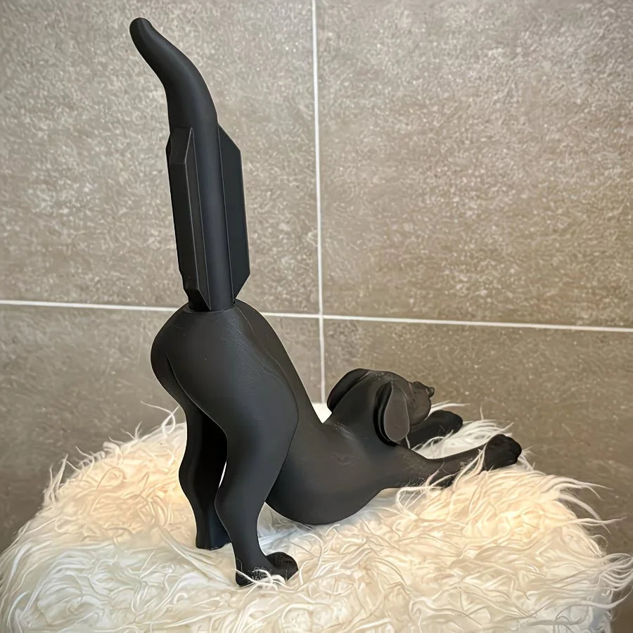 porte rouleaux papier toilette forme lion noir texturé moderne salle bain décoration animalière