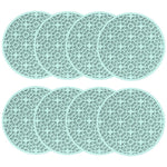 tapis table moderne rouge gris noir vert blanc motif géométrique cercles étoiles