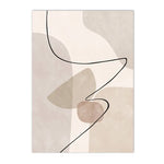 tableau abstrait beige contemporain sans cadre lignes noires salon horizontal unique huile toile