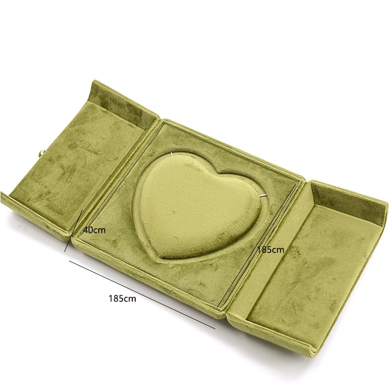 boîtes bijoux velours vert olive classique boutons pression boucles d'oreilles clover bague or collier