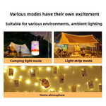 guirlande lumineuse multicolore camping portable lampe tente extérieure ambiance rgb rechargeable led festive