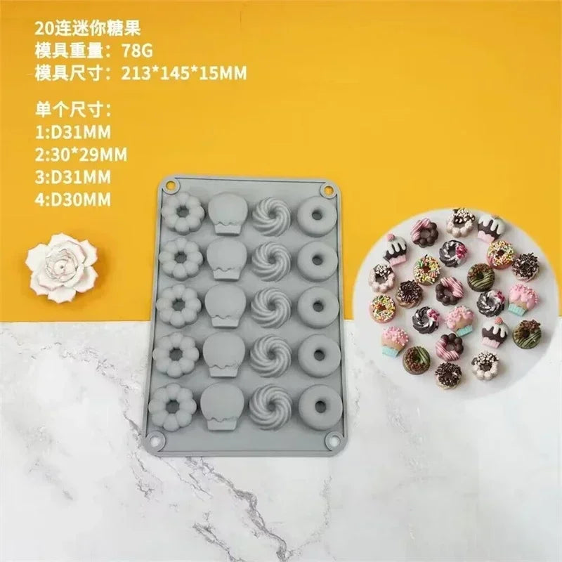 moules silicone gâteaux deco moderne framboise orange champignons cacahuètes fondant tronc arbre