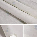 papier peint floral texturé blanc cassé rose violet bleu vert chambre salon étude enfants