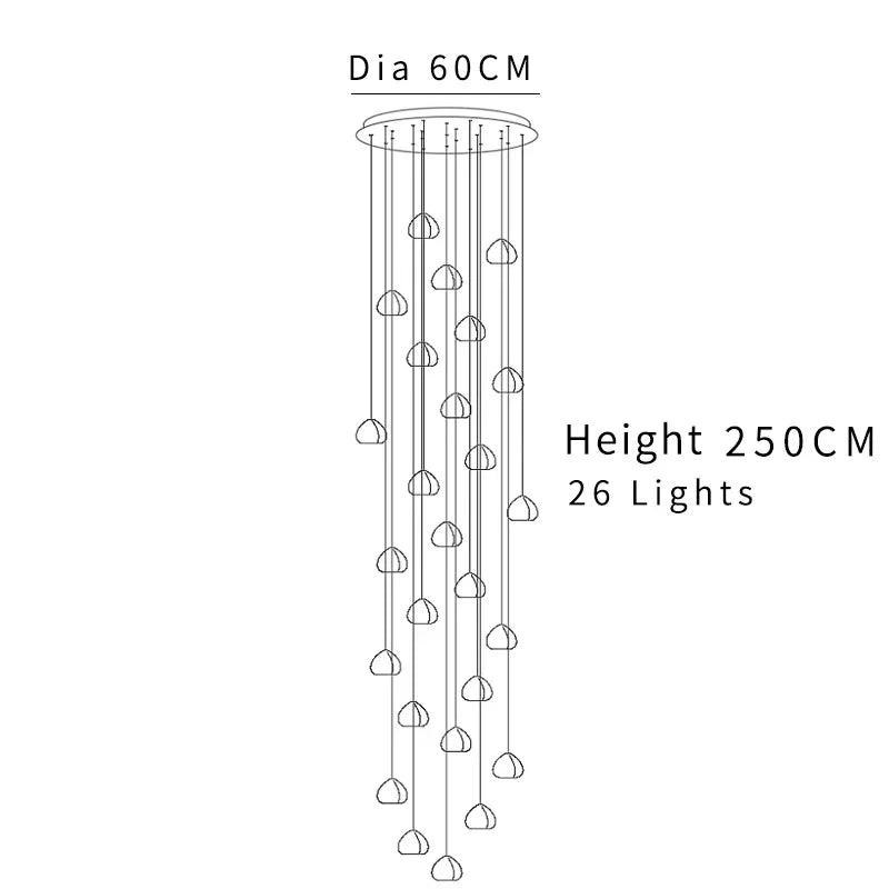 suspension lumineuse moderne transparente cristal ampoules led 200cm haute luminosité