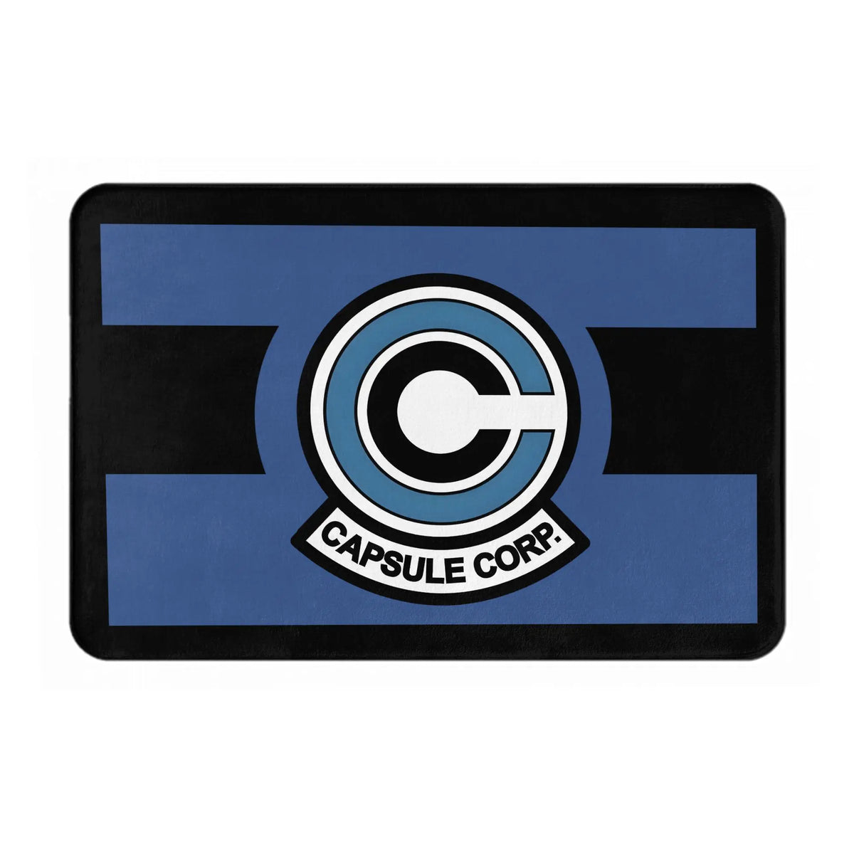 tapis sol antidérapant dragon ball capsule corp logo bleu noir moderne salon chambre
