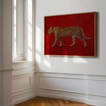 tableau toile léopard rouge moderne sans cadre abstrait classique impression toile chambre masculine decoration