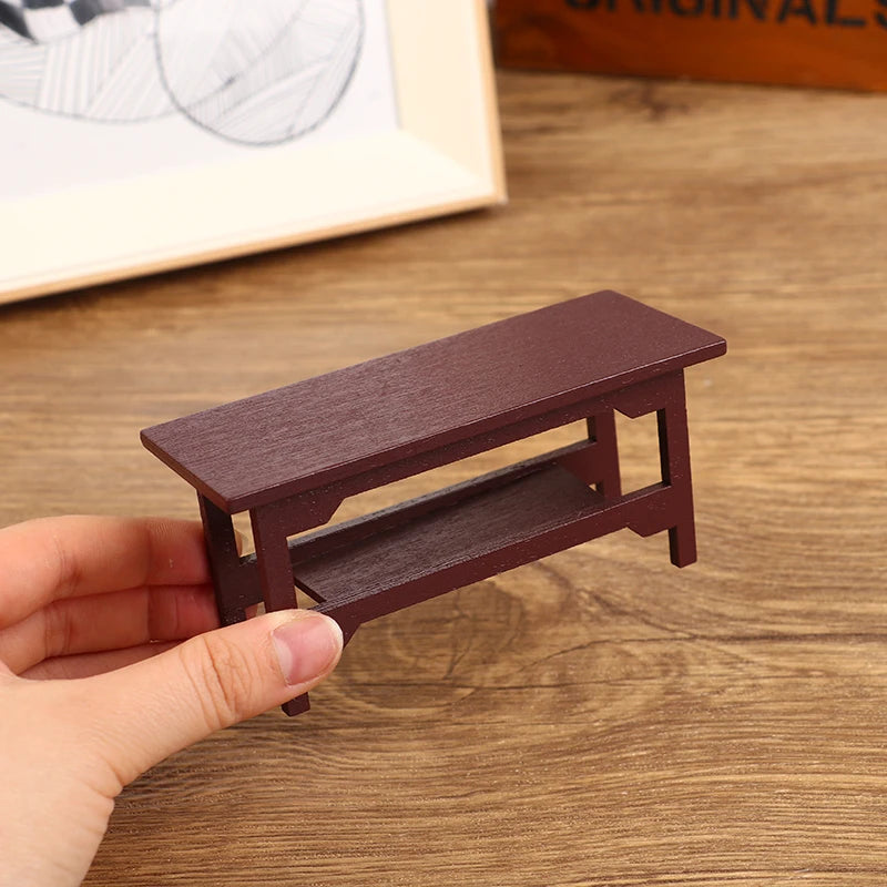 table basse moderne marron striée décoration intérieure jouet enfant collection miniature meubles deco chambreOpaque