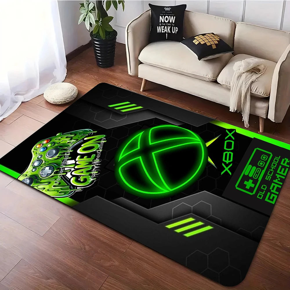 tapis jeu salon logo xbox motif hexagone moderne décoratif chambre salon grand