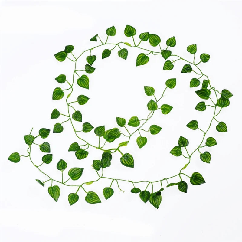 guirlande végétale artificielle feuilles vertes modernes brillantes extérieur accrochée décoration mariage maison festival
