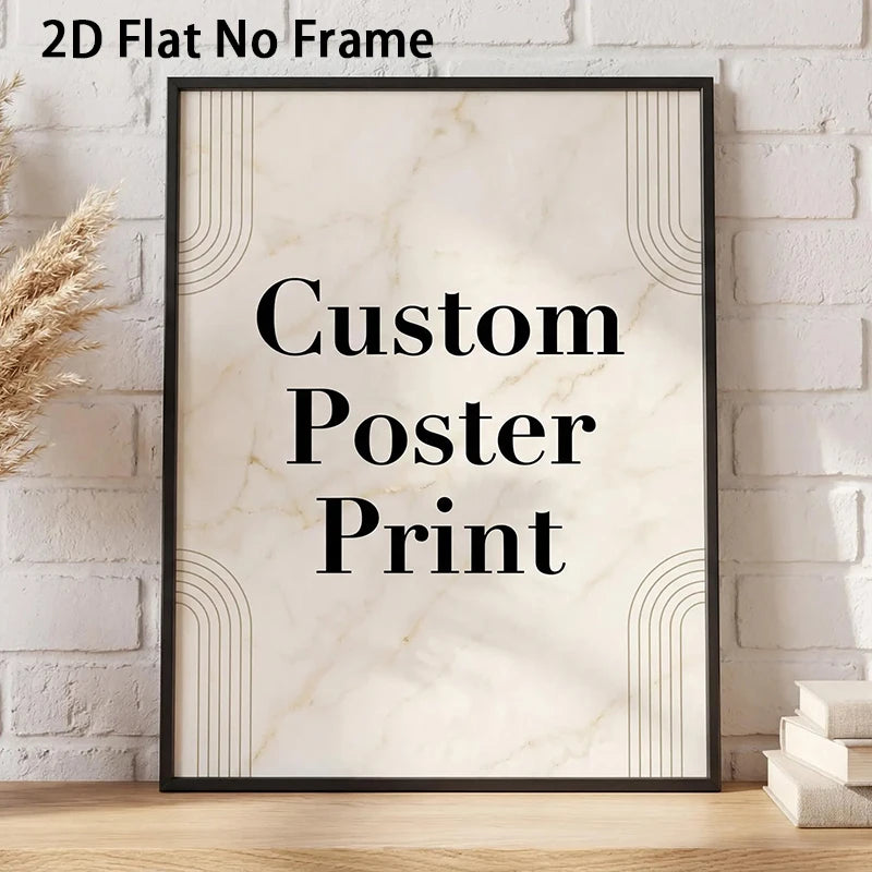affiche murale personnalisée photo famille cadre bois marbre beige décoration maison moderne minimaliste