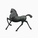 décoration maison sculpture cheval métal vert foncé moderne stylisée livres cadeau anniversaire mariage