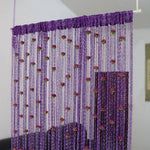 rideau porte violet rose blanc coeurs tissu transparent moderne décoratif 100x200cm polyester