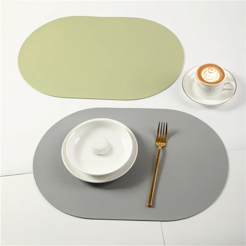 tapis table ovale moderne marron vert clair gris bleu clair uni respectueux environnement 30x45cm