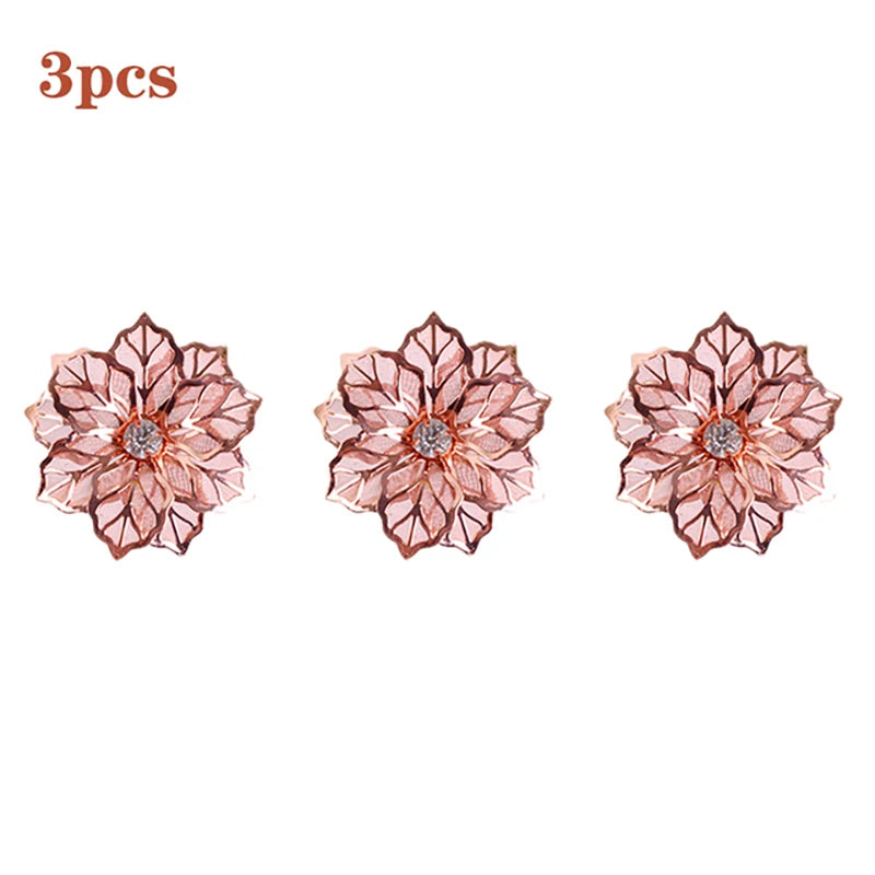 bagues dorées fleurs diamants simulés élégantes modernes anneau ajustable set pièces