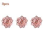 bagues dorées fleurs diamants simulés élégantes modernes anneau ajustable set pièces