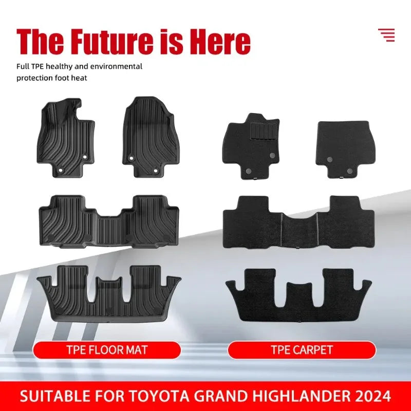 tapis sol voiture noir rayures horizontales moderne clips fixation imperméable facile nettoyer