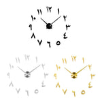 horloge murale décorative argentée moderne grande taille diy adhésive chambre salon