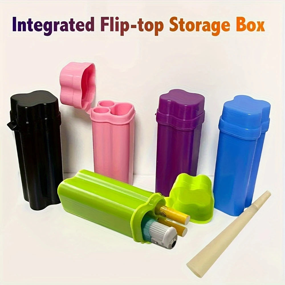 boîte rangement tabac couvercle moderne noir rose violet vert compartments papier rouleaux