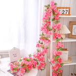 guirlande artificielle fleurs cerisier rose clair blanc anniversaire mariage romantiqueintérieur decoration