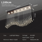 suspension lumineuse moderne cristal transparente argentée led 90 260v