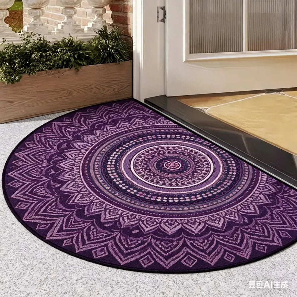 tapis mandala multicolore ethnique boho chic antidérapant intérieur extérieur 40x60cm 50x80cm 60x90cm