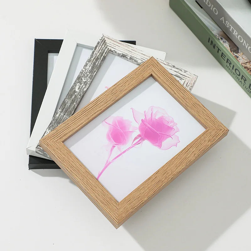 cadre photo bois clair moderne minimaliste verre transparent 10x15cm noir blanc
