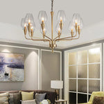 chandelier moderne or verrines transparentes élégant suspension tableaux décorativos