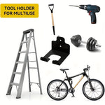 support mural outil jardin noir moderne vissage tondeuse aspirateur bêche drill haltère